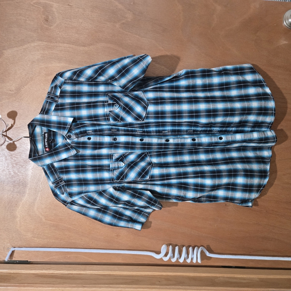 Men's Blue Plaid Shirt